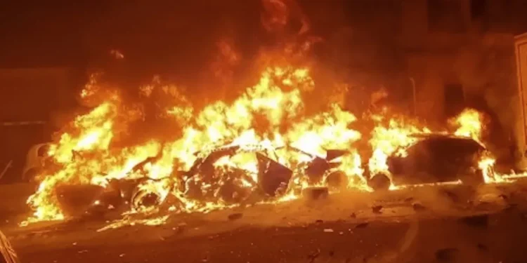 Driver hospitalised after driving a blazing truck