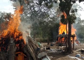 Kaduna residents are terrified as troops burn the encampment of herders and search for bandits.