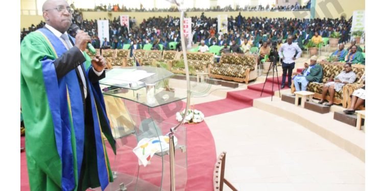 The Vice-Chancellor, Prof. Babatunde Kehinde giving the VC's speech during the Ceremony
