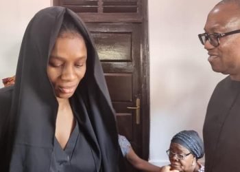 Peter Obi condoles Junior Pope’s family, signs register