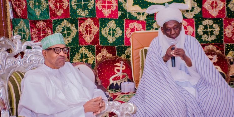 Former President Buhari Pays Sallah Homage to Emir of Daura