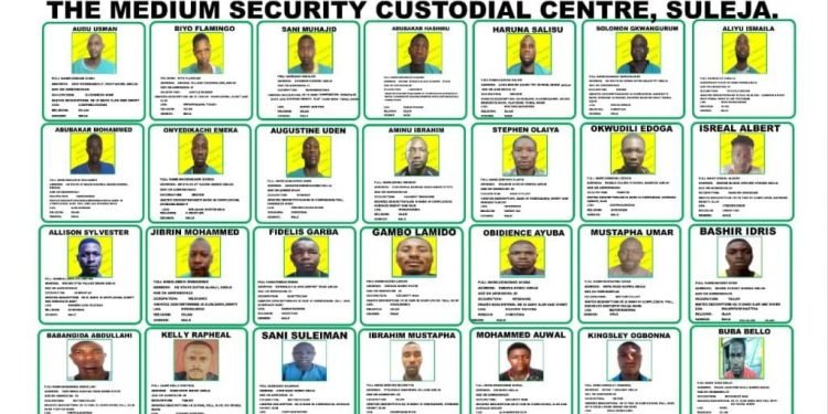 Names, photos of fleeing Suleja prison inmates released