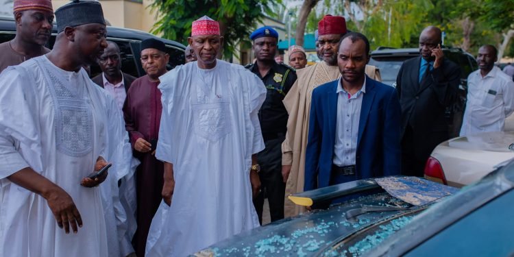 Gov. Yusuf Assesses Damage Magnitude at Judiciary HQts