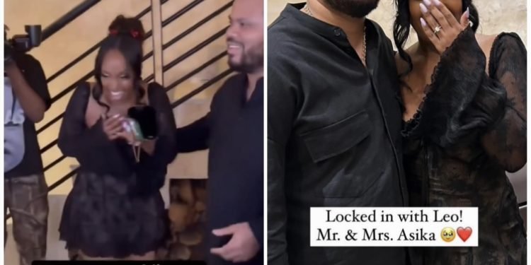 Davido’s Manager, Asa Asika, Proposes to Long-Time Girlfriend Leona Adesanya