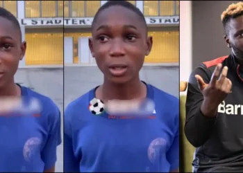 Victor Boniface reacts as 15-year-old boy he gifted his boots sells them for $100